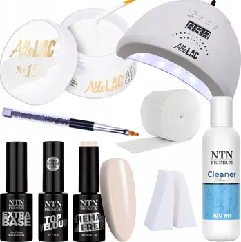 Lak na nehty Sada na nehty Babyboomer Mat 9v1 UV Lampa Gel Báze Top Coat + Příslušenství