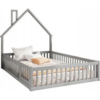 Postel Jednolůžková dřevěná postel Arhatreya 140x190 cm šedá