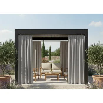 Pergola Venkovní zahradní závěs s řasící páskou GARDENIA TAPE, světle šedá, šířka 140 cm, výška různé rozměry (cena za 1 kus) MyBestHome Rozměr: 140x220 cm