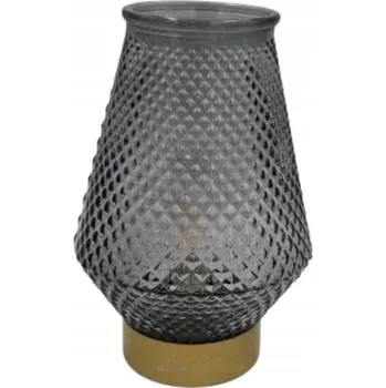 Lampička Lumero Stolní lampa kov sklo 12x17,5 cm šedá