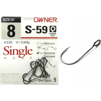 Rybářský háček Háčky zemní, spiningové, s otřepem Owner S-59 6 ks