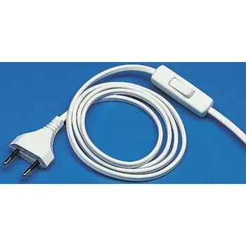 Napájecí kabel Napájecí kabel 2m, Bílá, A: Bez koncovky, B: CEE 7/7, 2.5 A, 250 V Kopp