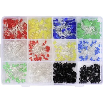 Polovodič TRU COMPONENTS T23O126 sada LED červená, zelená, žlutá, modrá, bílá 3 mm, 5 mm 20 mA 2 V, 3 V