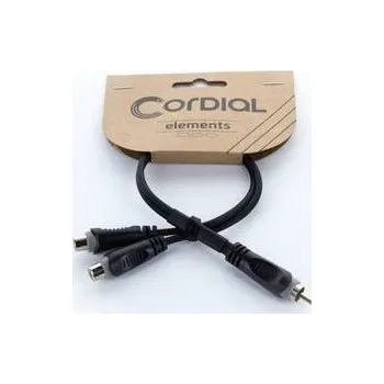 Audio kabel Cordial 14891 jack / cinch audio Y adaptér [1x cinch zástrčka - 2x cinch zásuvka] 0.30 m černá PVC plášť, dvoužilové vedení