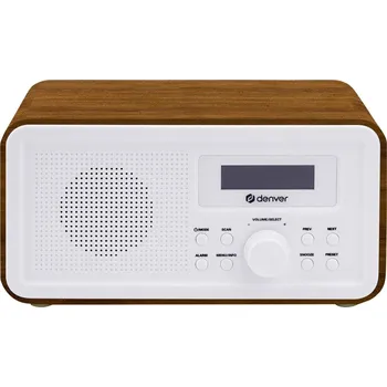 Radiopřijímač Denver DAB-30DW Dark Wood 111111000650 stolní rádio, DAB plus , FM, funkce alarmu, hnědé dřevo (hedvábně matné)