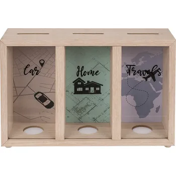 Pokladnička Třídílná pokladnička Car Home Travels s rychlým přístupem