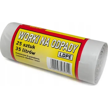 Pytle na odpadky SÁČKY NA ODPADKY UNIVERZÁLNÍ BÍLÉ 35L x 25 KUSŮ 50 cm x 60 cm