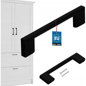 Nábytkové kování NÁBYTKOVÁ ÚCHYTKA ČERNÁ MATNÁ MADLO 96 mm PRO NÁBYTEK SKŘÍŇKY ZÁSUVKY KUCHYŇSKÉ