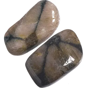 Přírodní kámen Chiastolit tromlovaný M, 2 ks