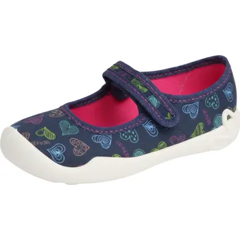 Dívčí baleríny Dívčí baleríny tm.růžová srdíčko Befado 114Y535