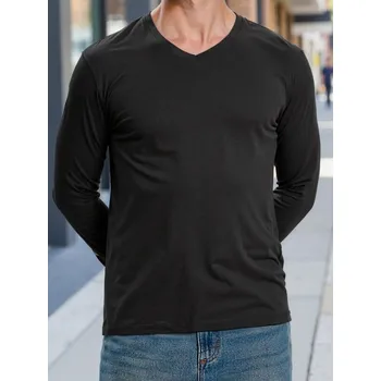 Pánské tričko Sinsay - Bavlněné tričko Basic - černá - 652EY-99X - 652EY-99X-3XL-1