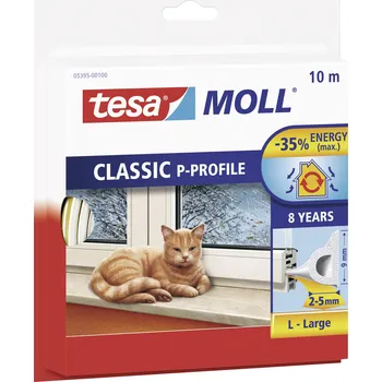Izolační páska tesa P-PROFILE 05395-00100-00 těsnicí páska tesaMOLL® bílá (d x š) 10 m x 9 mm 1 ks