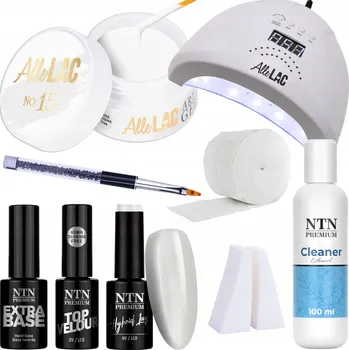 Lak na nehty Sada na nehty Babyboomer Mat 9v1 UV Lampa Gel Báze Top Coat + Příslušenství