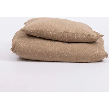 Povlečení Tulimese Povlečení mušelínové béžové s puntíky ROZMĚRY POVLAKU NA PEŘINU: ŽÁDNÝ POVLAK NA PEŘINU, ROZMĚRY POVLAKU NA POLŠTÁŘ: POVLAK NA POLŠTÁŘ 60X40 CM