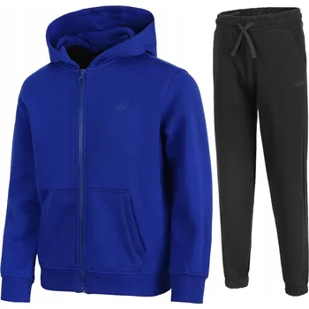 Chlapecká mikina 4F ZATEPLENÁ CHLAPECKÁ TEPLÁKOVKA ROZEPÍNACÍ MIKINA KALHOTY / vel 158