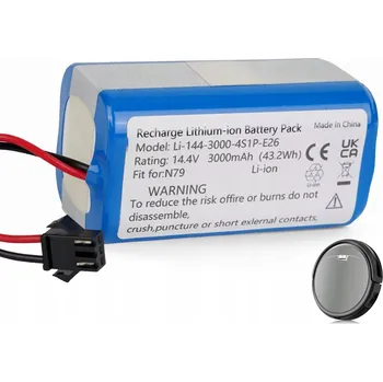 Bezpečnostní kamera 14,4V 3AH Náhradní BATERIE pro Ecovacs Deebot N79 N79S DN622 Tesvor X500