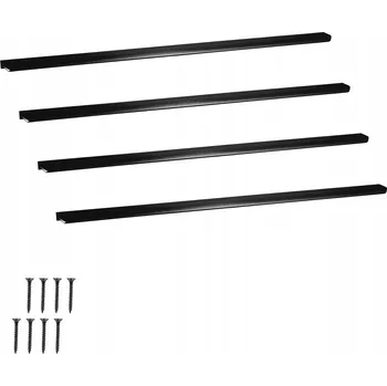 Nábytkové kování Nábytková Úchytka Hranová Moderní Hliníková Černá Matná 800 mm 4 kusy