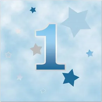 Papírový ubrousek Ubrousky k prvním narozeninám Hvězdičky modré 33 cm 20 ks