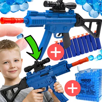 Dětská zbraň MP5 PUŠKA NA VODNÍ GELOVÉ KULIČKY RAKETOMET NERF BLASTER PISTOLE + ŠIPKY