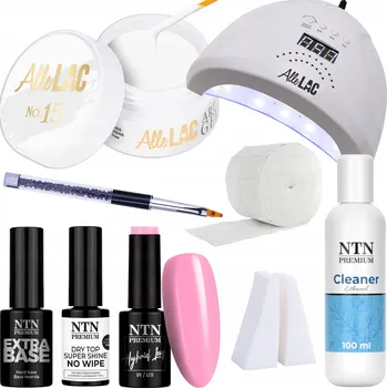 Lak na nehty Sada na nehty Babyboomer Lesk 9v1 UV Lampa Gel Báze Top Coat + Příslušenství