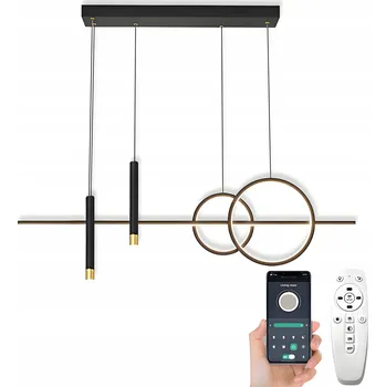 Závěsné svítidlo DL DARMAT LIGHT černé, 4-bodové LED s dálkovým ovládáním