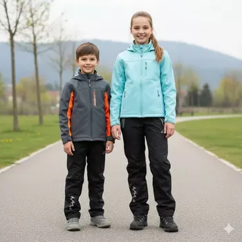 Chlapecké kalhoty Dětské softshellové kalhoty nezateplené Kugo HK5303 černé