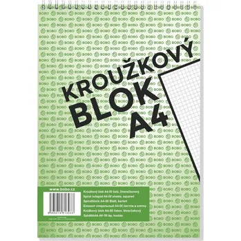 Blok Blok s horní vazbou A4, čtvereček, 50 listů