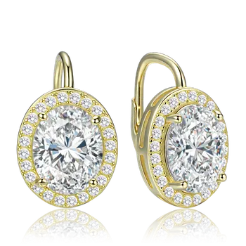 Náušnice Moonlit Náušnice ovály s čirými zirkony pozlacené