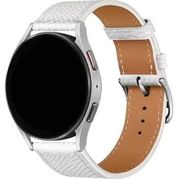 MůjMiBand.cz Barevný kožený řemínek pro chytré hodinky 20mm Barva: bílá struktura