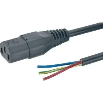 Napájecí kabel RND Napájecí kabel 3žilový 2.5 m Polyvinylchlorid plášť, Černá, vnější průměr: 7 mm OD, 250 V