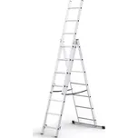 Hliníkový žebřík 3x7 příček, třídílný DRABEST DW3-7 PRO