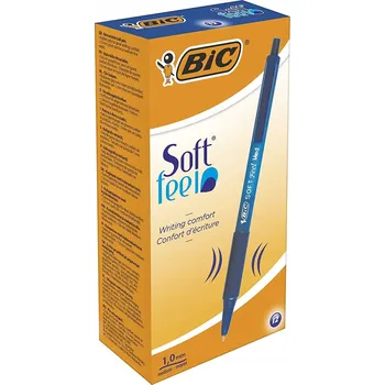Propiska BIC Soft Feel Medium 1,0 mm modré, automatické, 12 kusů