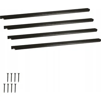 Nábytkové kování Nábytková Úchytka Hranová Moderní Hliníková Černá Matná 560 mm 4 kusy