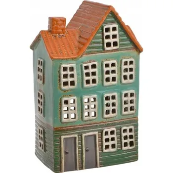 Obraz Keramický domeček zelený, dvojité dveře