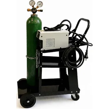 Svářečka Svářečský Vozík pro svařovací stroje MMA MAG MIG MMA TIG Držák na láhev 3 police