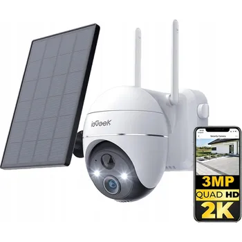 IP kamera Wifi Solární Kamera 3Mpx Chytrá Venkovní Otočná IP Bezdrátová s Alarmem