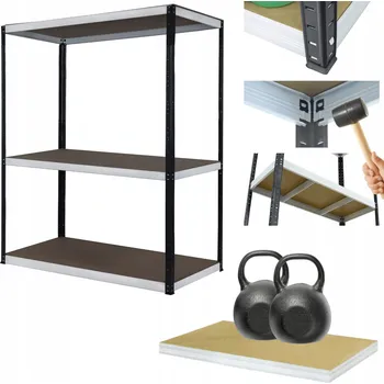 Dílenský regál Kovový regál do garáže a skladu HELIOS 106x100x35 cm, 3 police, nosnost 275 kg