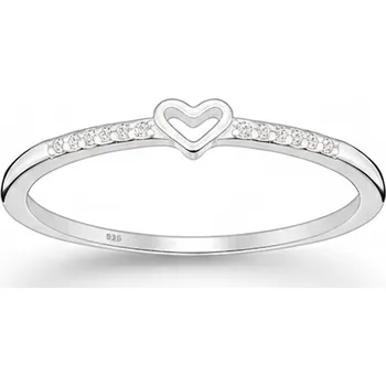 Prsten SRDCEM stříbrný prsten s kubickými zirkony Velikost prstenu: 7 (54/55)