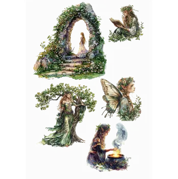 Jedlá dekorace na dort Jedlý tisk – Lesní magie a elfí království A4 Jedlý papír