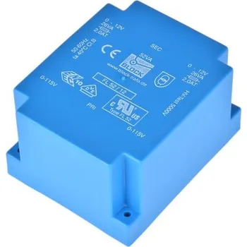 Transformátor Block Transformátor PCB, sekundární napětí: 12 V ac, počet výstupů: 2 Průchozí otvor 81 procent 52 VA