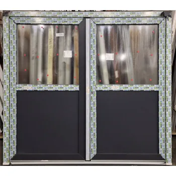 Vchodové dveře Hlavní plastové dvoukřídlé vchodové dveře Soft 2025-12 Anthrazit/Bílá 220x200cm, levé, dovnitř