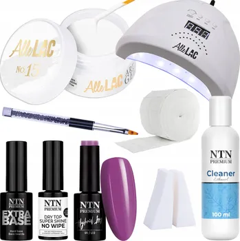 Lak na nehty Sada na nehty Babyboomer Lesk 9v1 UV Lampa Gel Báze Top Coat + Příslušenství