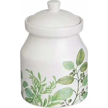 Dóza na potraviny KERAMICKÁ NÁDOBA NA SÝPKÉ POTRAVINY MOUKU, CUKR, KÁVU 1,1 L RUSTIKÁLNÍ