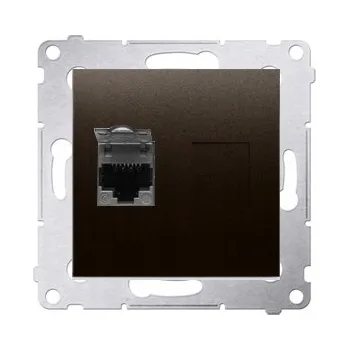 Elektrická zásuvka Internetová zásuvka nástěnná Kontakt-simon hnědá