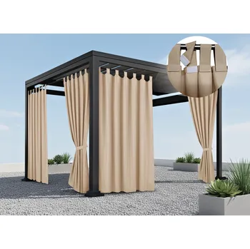Pergola Venkovní zahradní závěs s poutky LISBOA béžová 155 cm x různé výšky (cena za 1 kus) MyBestHome Rozměr: 155x190 cm Poutka se suchými zipy