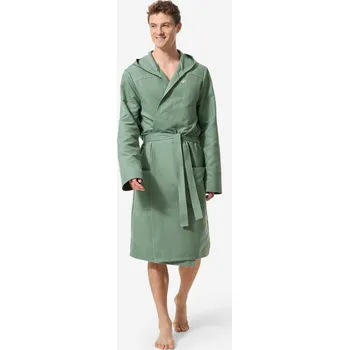 Pánský župan DECATHLON Pánský koupací župan s kapucí z mikrovlákna skladný XL ZELENÁ