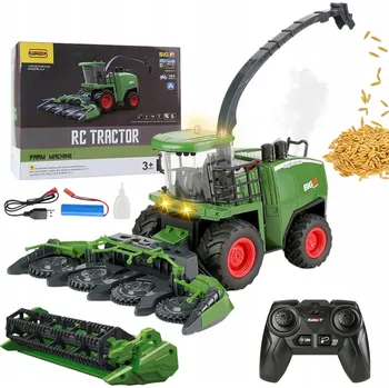 RC model auta VELKÝ SKLÍZECÍ MLÁTIČKA HRAČKA PRO DĚTI NA POHON, POHYBLIVÁ, 2,4 GHZ + DÁLKOVÉ OVLÁDÁNÍ