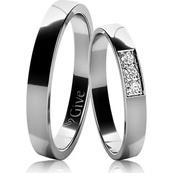 Prsten Snubní prsteny 3P2 Varianta kamene: Briliant VS F, Barva kovu: Bílé zlato