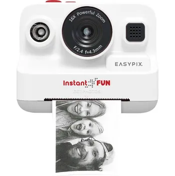 Easypix InstantFUN digitální fotoaparát s tiskem fotografií bílá integrovaný akumulátor