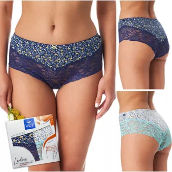 Dámské spodní prádlo KALHOTKY BRAZILSKÉ KALHOTKY KEY LPB 997 BAVLNA 2 KUSY L